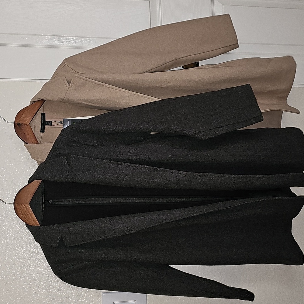 Banana Republic Factory Women's Open Front Jacket Coat Petite Medium PM Gray